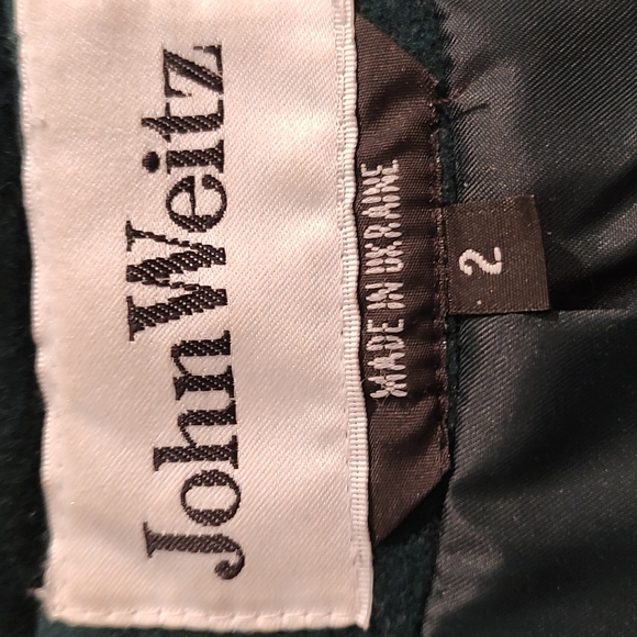 John Weitz Vintage wool coat with Rabbit fur trimmed hood - Picture 5 of 9